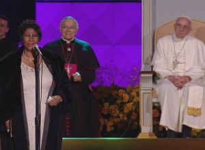 Aretha Franklin cantó para el Papa