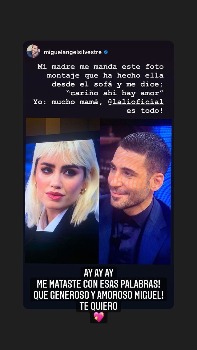 Lali y Miguel Ángel se tiraron flores tras la nota. (Foto: Instagram lalioficial)