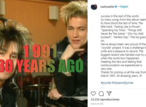 Roxette celebró los 30 años de “Joyride” con un mensaje en las redes sociales