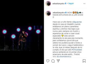 Sebastián Yatra debutó en el programa de Stephen Colbert y la rompió con “Chica ideal”