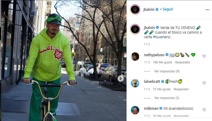 El cantante promocionando su nuevo tema (Foto: Instagram de J Balvin).