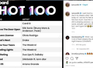 Cardi B es la primera rapera en tener cinco canciones en el primer puesto