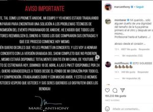 Marc Anthony canceló su show virtual por problemas técnicos y pidió disculpas