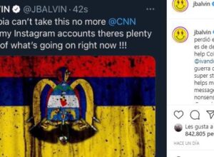 J Balvin expresó su angustia por la crisis en Colombia y pidió parar la “guerra civil”