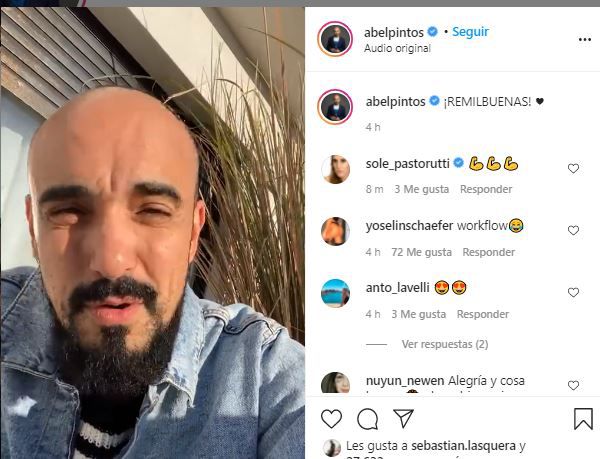 Abel Pintos sorprendió a sus fans con un mensaje en las redes (Foto: Instagram/ Abel Pintos).