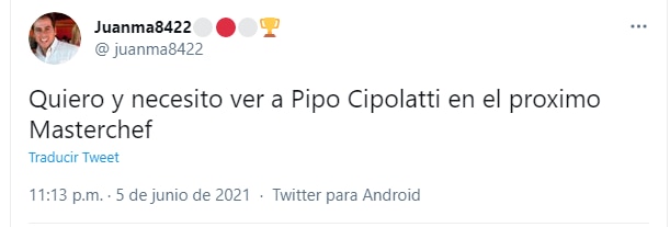 Pipo fue tendencia en redes sociales. (Foto: Captura Twitter/@/juanma8422)