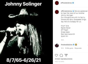 Murió Johnny Solinger, excantante de Skid Row