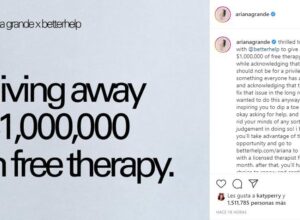 Ariana Grande ayuda con 1 millón de dólares a personas que necesitan tratamiento psicológico