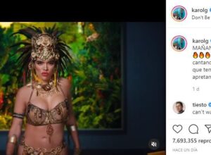 Karol G se sumó a Tiësto en “Don’t Be Shy” y juntos se apoderaron de un museo a todo ritmo