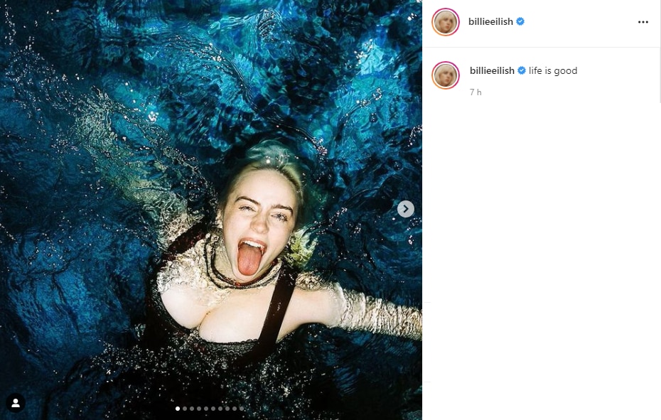 Billie Eilish festejó el lanzamiento de "Happier than Ever". (foto: instagram/billieeilish)
