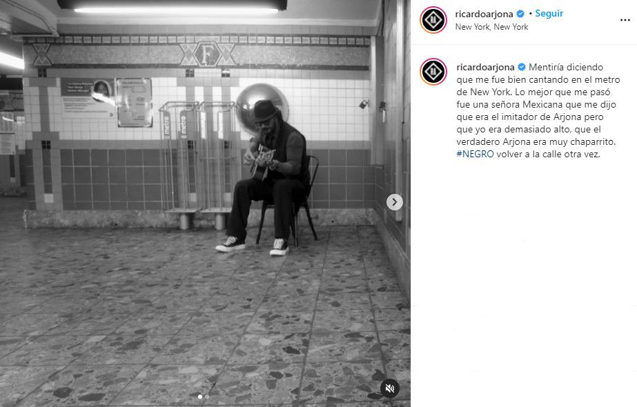 El cantante compartió un video de su paso por el metro de Nueva York. (Foto: Captura Instagram/@ricardoarjona)