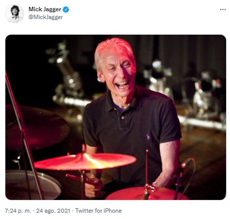 La despedida de Mick Jagger a Charlie Watts. (Foto: Twitter / mickjagger)