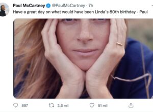 Paul McCartney publicó un emotivo mensaje para su pareja de toda la vida, Linda Eastman, el día en que hubiera cumplido 80 años