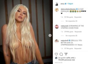 Christina Aguilera posó en topless y enloqueció a todos: “La perfección existe”