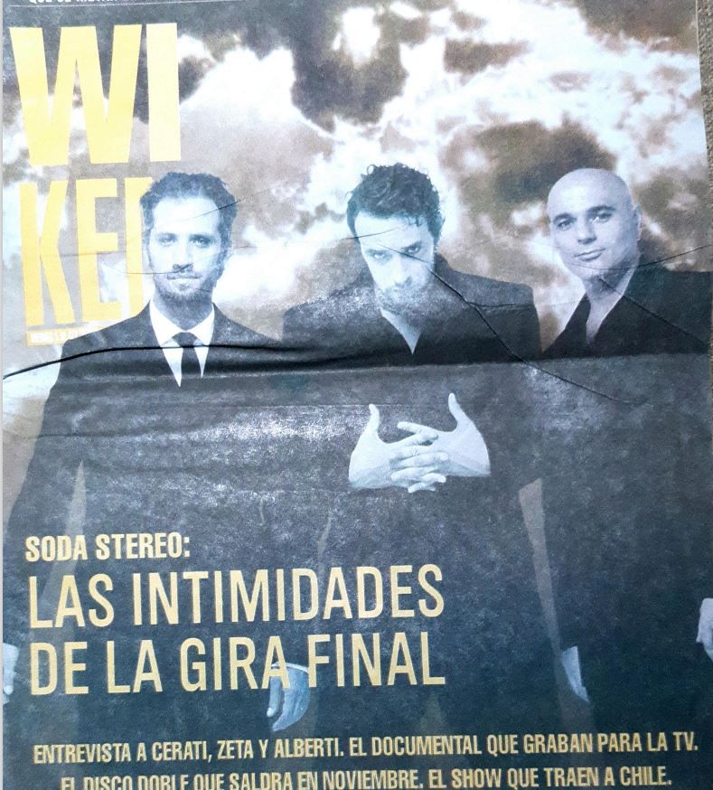 Soda Stereo en la tapa de una revista chilena.