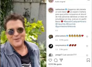 Carlos Vives se metió en el récord Guinness al conseguir reunir de forma virtual al mayor número de parejas besándose