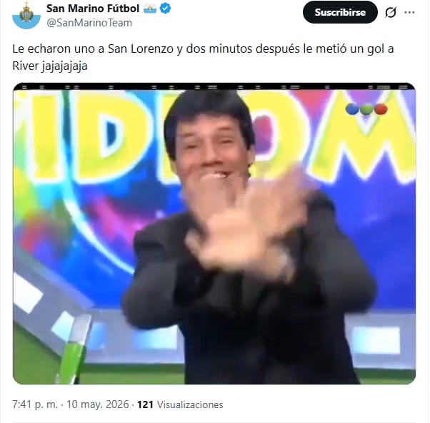 Los mejores memes del partido entre River y San Lorenzo (Fuente: X)