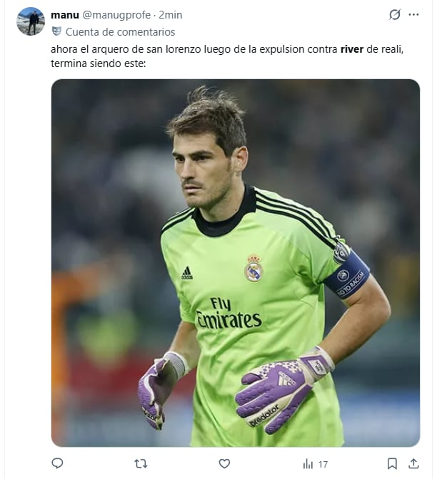 Los mejores memes del partido entre River y San Lorenzo (Fuente: X)