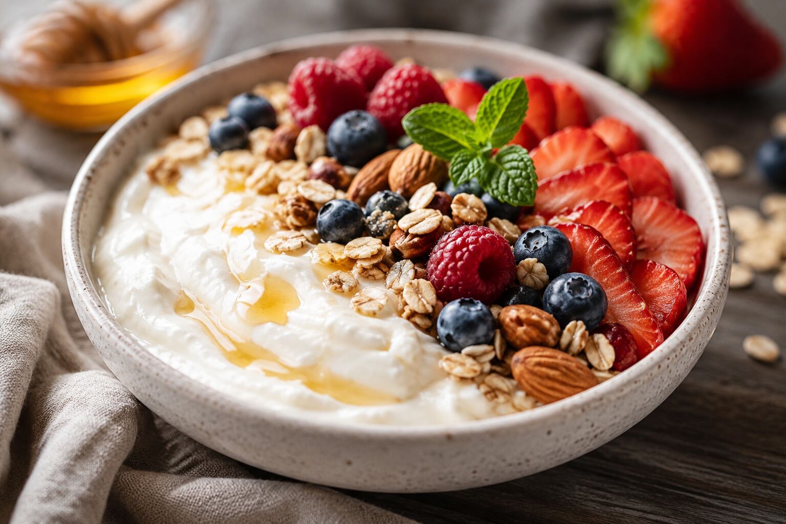 El skyr es una preparación islandesa muy similar al yogur. (Imagen ilustrativa generada con IA)