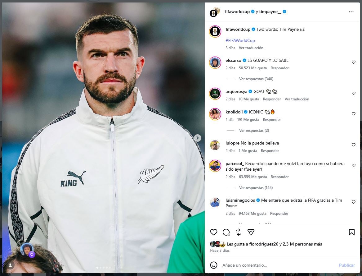La FIFA le dedicó un posteo a Tim Payne de cara a la Copa del Mundo. (FIFA)