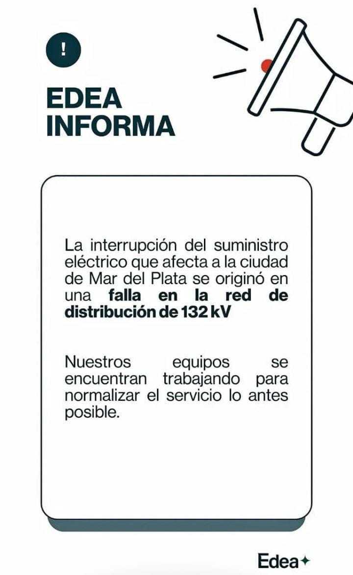 La empresa EDEA explicó los motivos del apagón. (Foto: Edea)