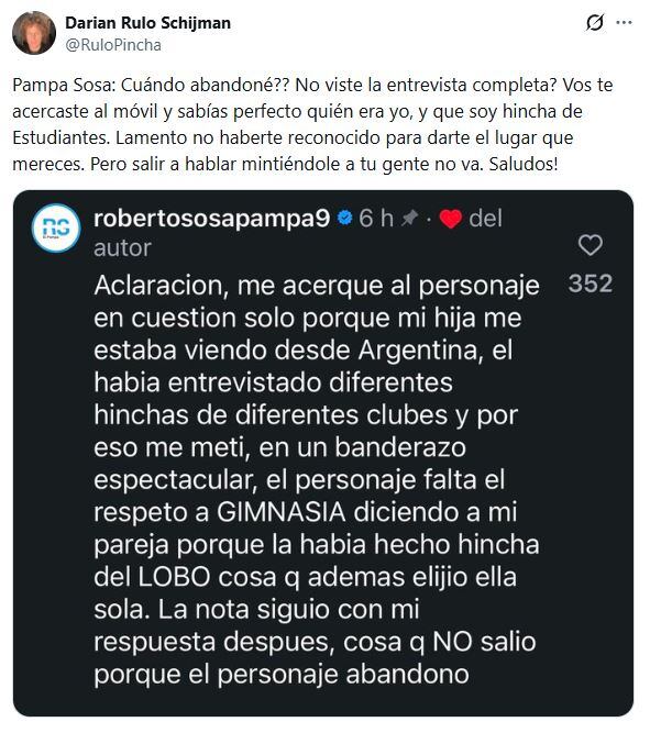 La respesta de Rulo en redes. (Foto: @RuloPincha/X)