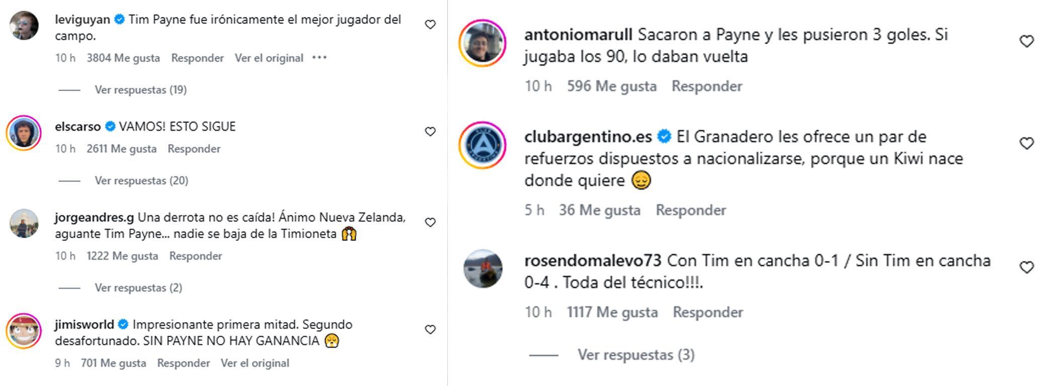 Hubo críticas al entrenador por haber sustituido a Payne en el entretiempo. (Captura: Instagram/@nzallwhites)