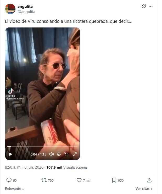 El video de Viru se viralizó en las redes sociales. (Foto: captura X/angulita)