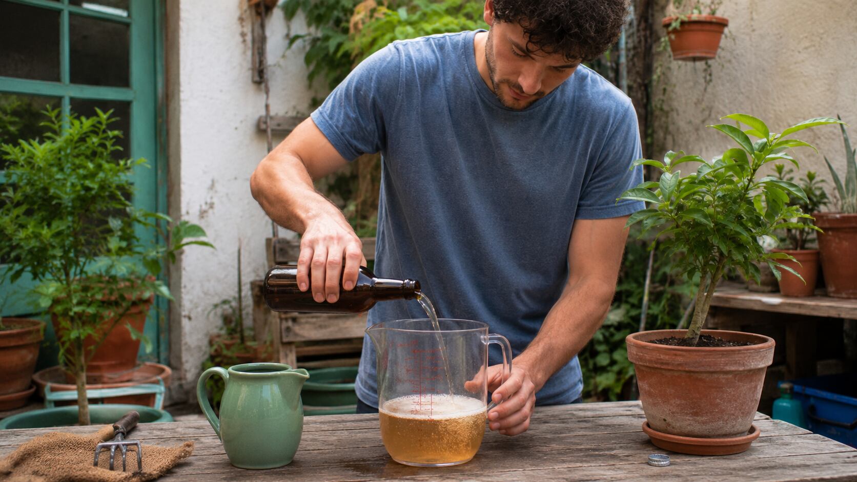La mezcla se prepara con una parte de cerveza por cinco de agua. (Foto: Imagen generada con IA).