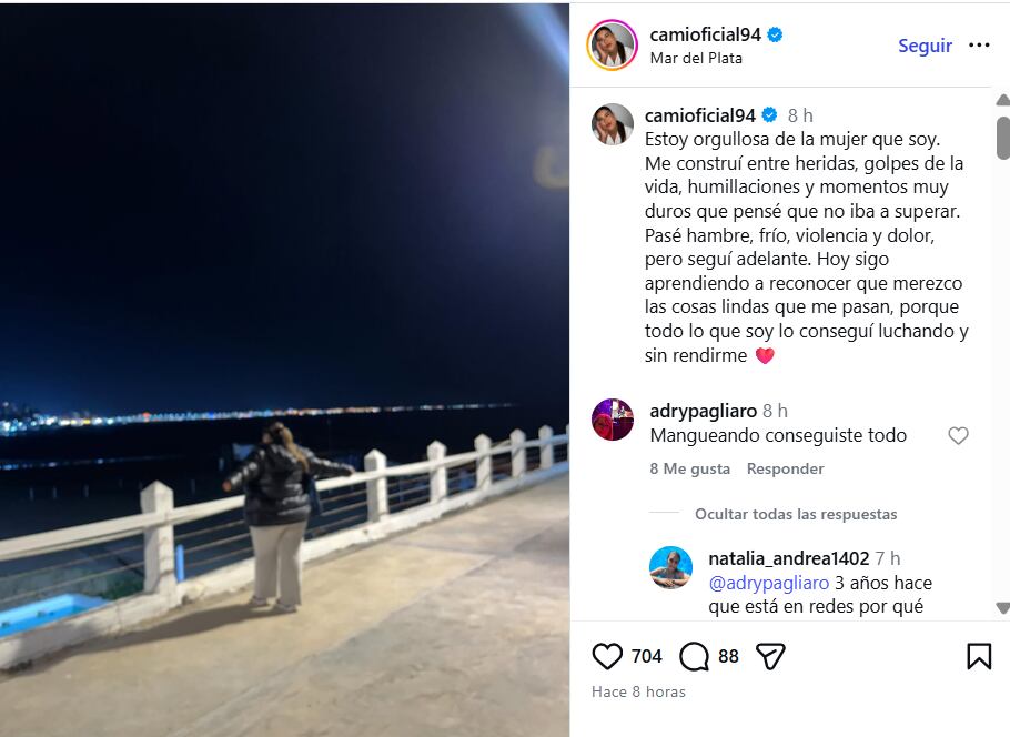 Camilota posteó algo sobre su vida y algunos usuarios fueron crueles. (Foto: Instagram/camioficial94)