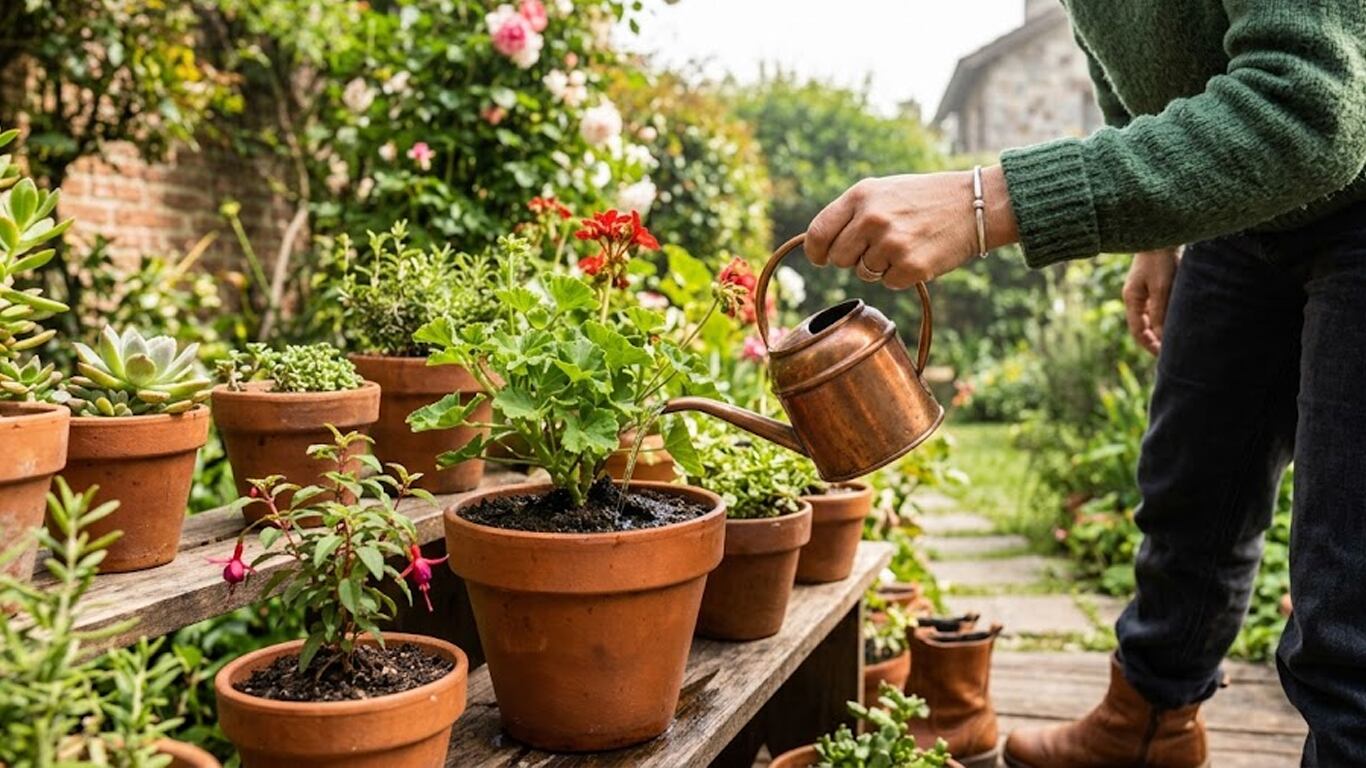 En estos meses, las plantas no necesitan riego constante. (Imagen ilustrativa generada con IA)