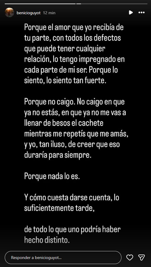 Benicio Guyot le dedicó un conmovedor posteo a su mamá, Ernestina Pais. (Foto: Instagram /benicioguyot)