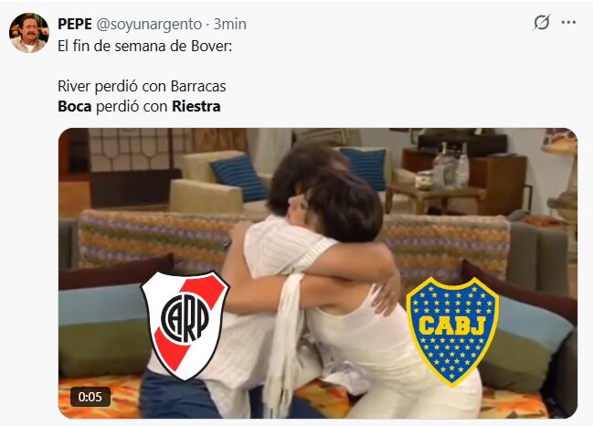 Los mejores memes tras la derrota de Boca ante Deportivo Riestra por el Torneo Clausura (Foto: X).