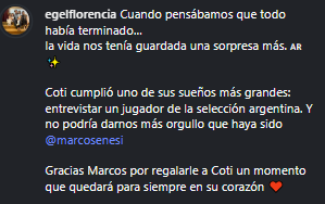Marcos Senesi tuvo un gran gesto con una nena que lo entrevistó en la calle. (Foto: Instagram / @egelflorencia).