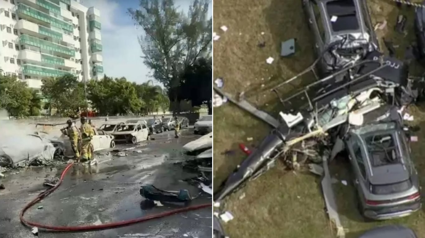 Dos helicópteros chocaron en Río de Janeiro y murieron seis personas. (Foto: Otempo Brasil)
