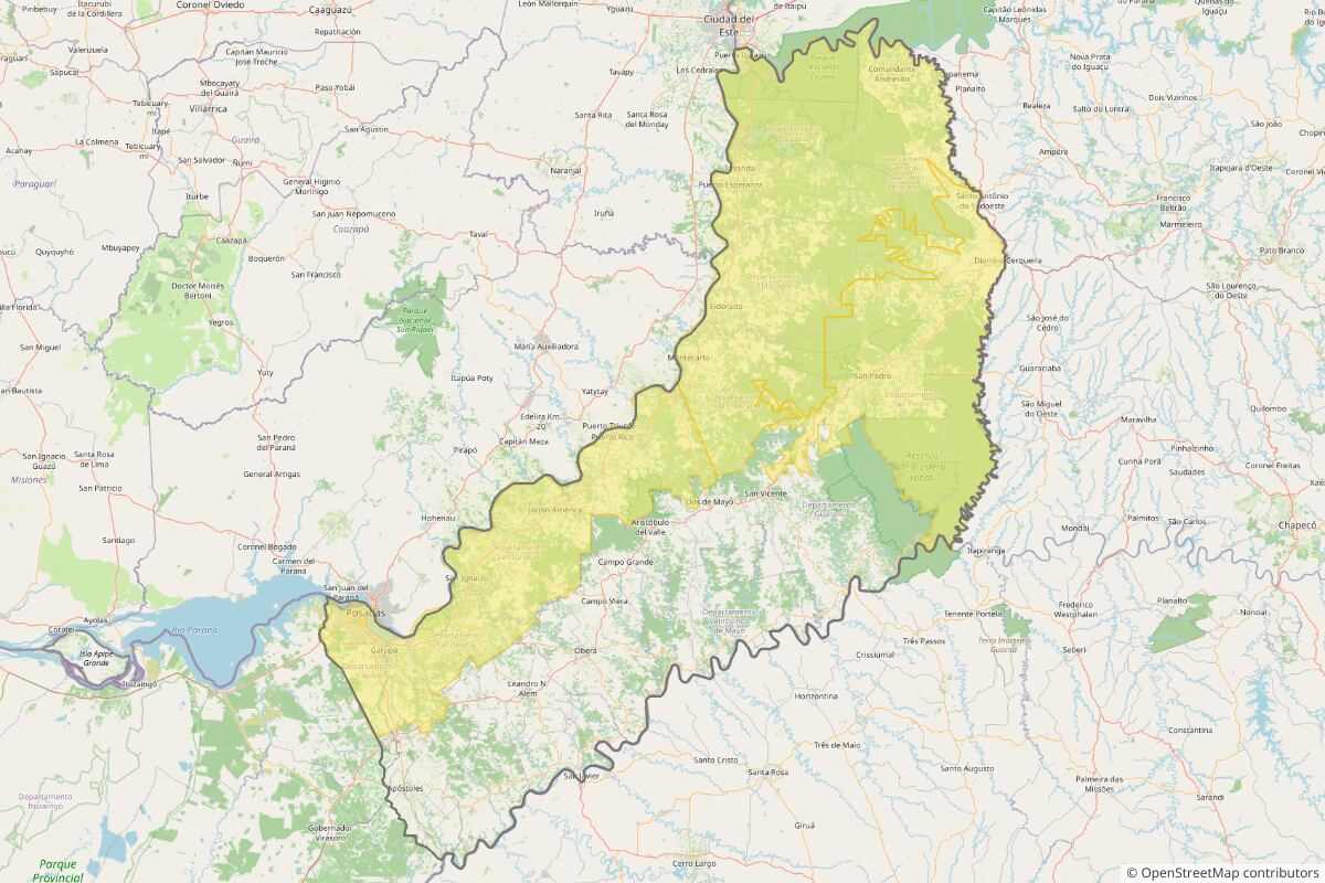 Zona de la provincia de Misiones alcanzada por el alerta que emitió el Servicio Metereológico Nacional. (Foto: TN)