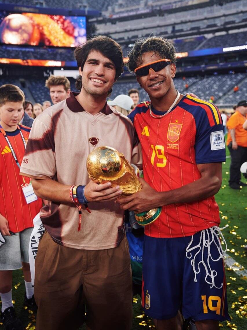 Carlos Alcaraz junto a Lamine Yamal (Foto: Instagram/carlitosalcarazz)