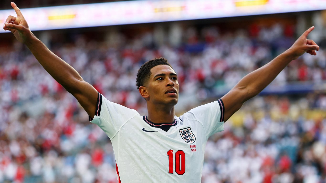 Uno de los festejos de Jude Bellingham en el Mundial 2026: ya convirtió seis goles en seis partidos. Foto: REUTERS/Mike Segar