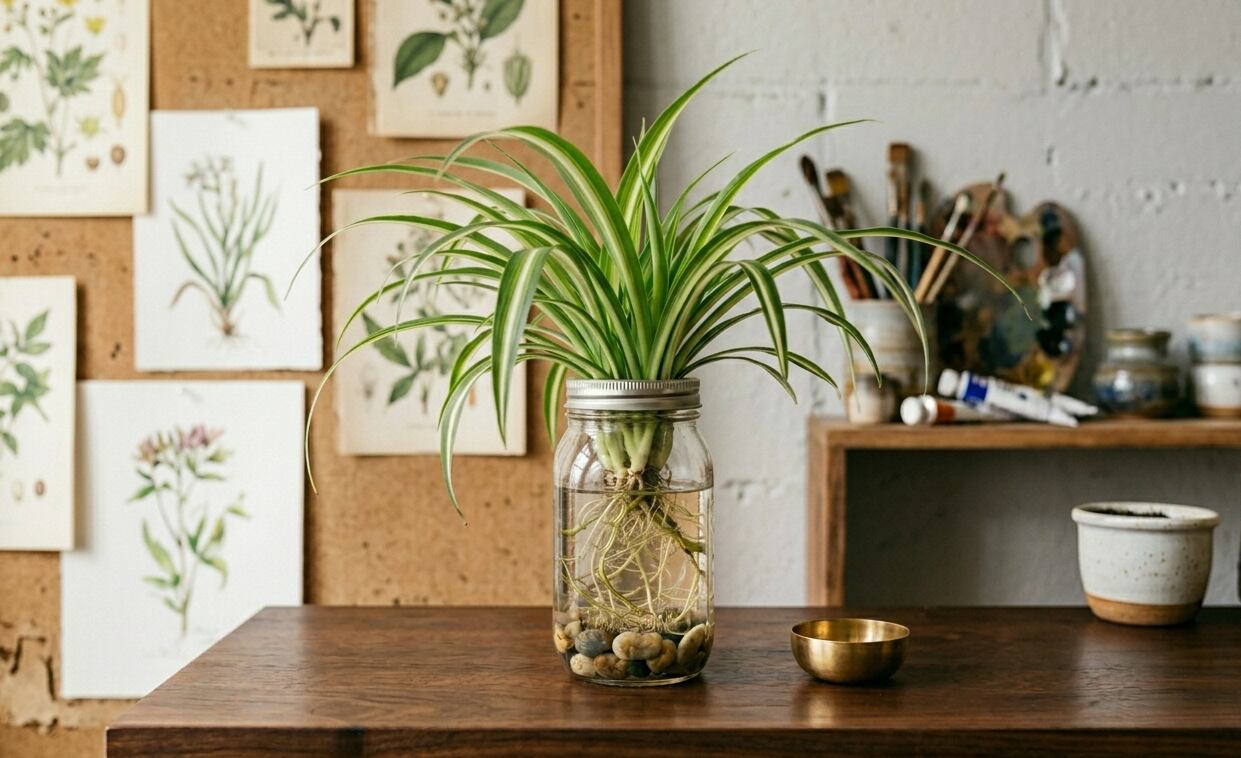 La planta cinta es súper fácil de cuidar. (Imagen ilustrativa IA Gemini)