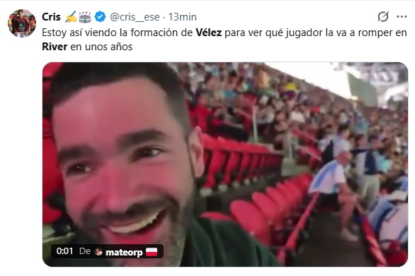 Los mejores memes y reacciones del partido de River y Vélez por el Torneo Clausura (Fuente: X)