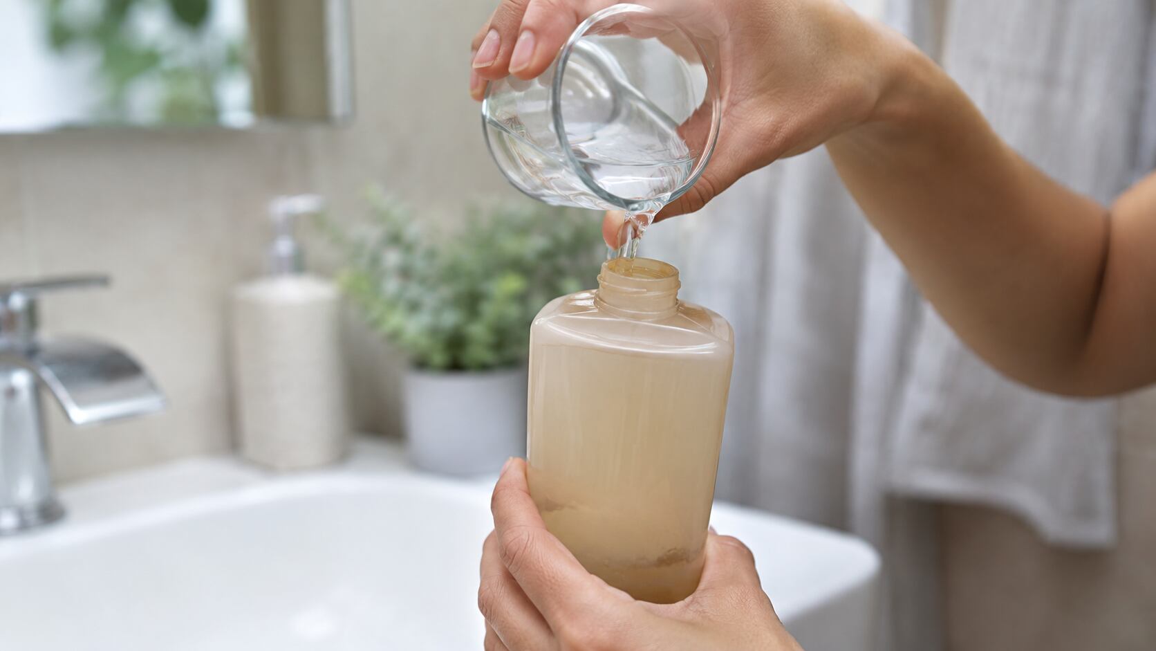Según Diego Fernández, ponerle agua al shampoo puede provocar la aparición de hongos o bacterias. (Imagen ilustrativa generada con IA)