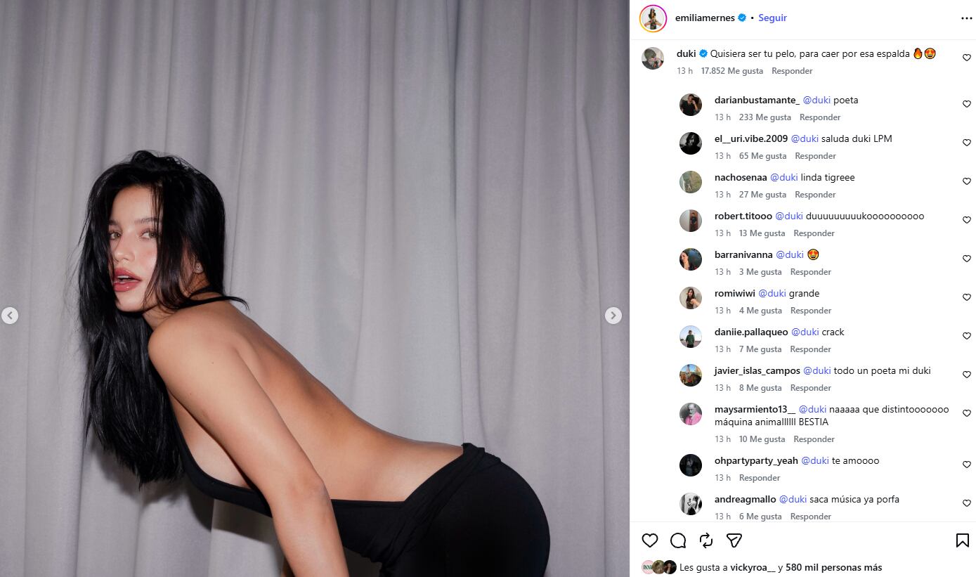 Emilia Mernes publicó fotos hot y Duki enloqueció de pasión. (Foto: @emiliamernes)