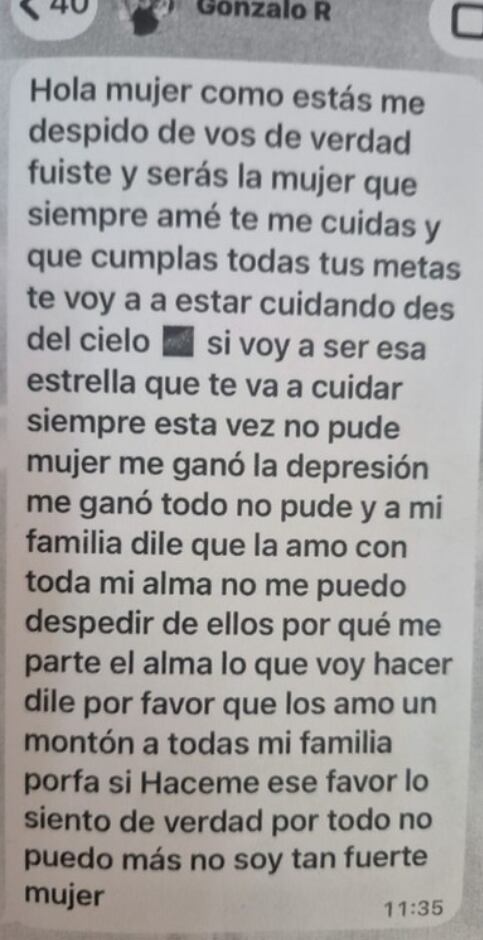 El mensaje que Rivero le envió a una expareja tras el femicidio de Camila. (Foto: gentileza Tiempo de San Juan).