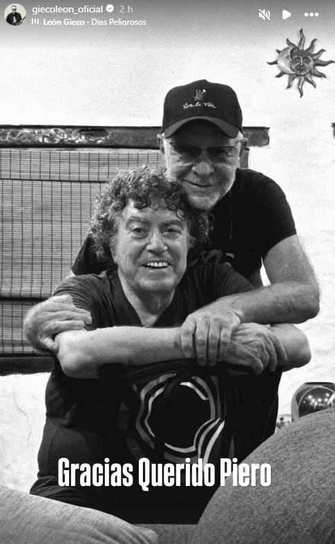 La foto que compartió Leon Gieco para despedir a Piero. (Foto: Instagram / giecoleon_oficial)