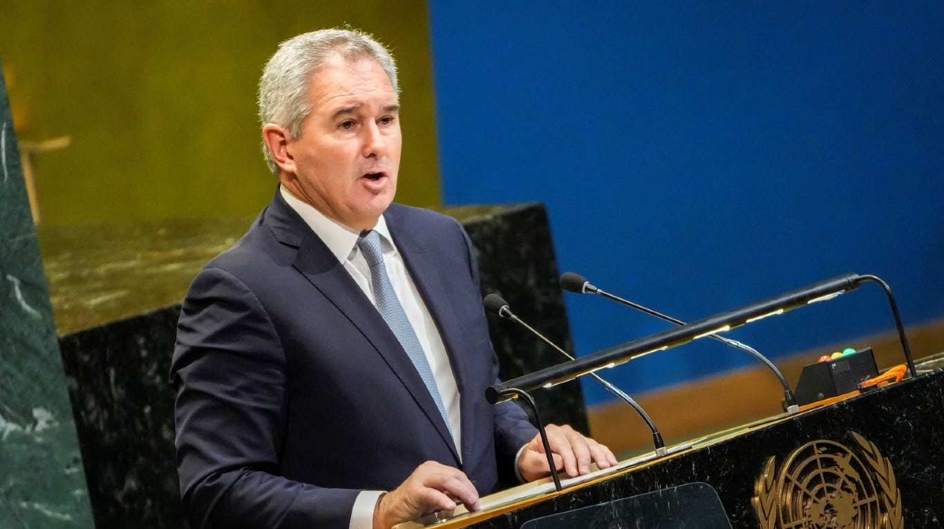 El canciller Pablo Quirno explicó la posición argentina en la ONU. (Foto: REUTERS/Eduardo Munoz)